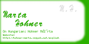 marta hohner business card